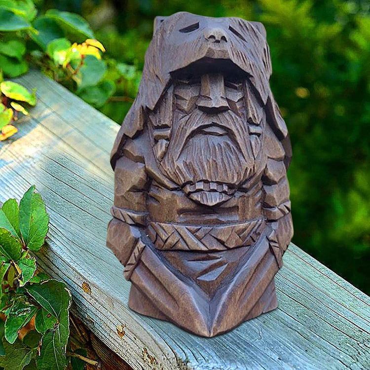Estatuilla vikinga de madera de dioses nórdicos Estatuilla vikinga de madera de dioses nórdicos