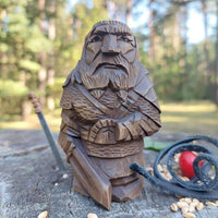 Estatuilla vikinga de madera de dioses nórdicos Estatuilla vikinga de madera de dioses nórdicos