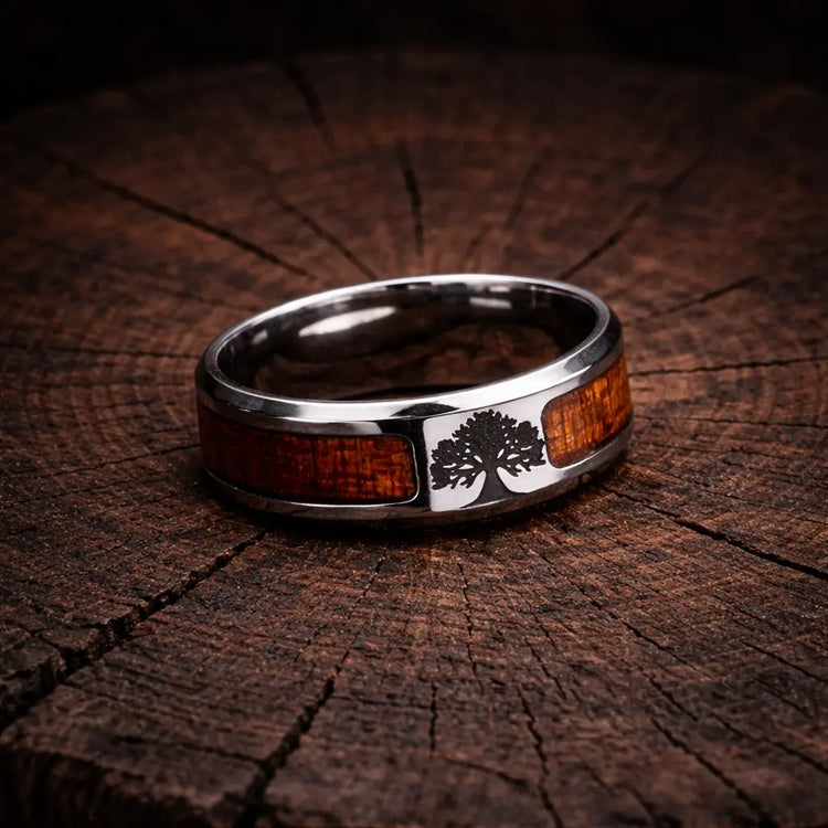 Anillo de Yggdrasil - acero inoxidable