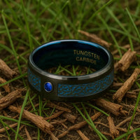 Anillo Jarl 'valhalla azure' en tungsteno