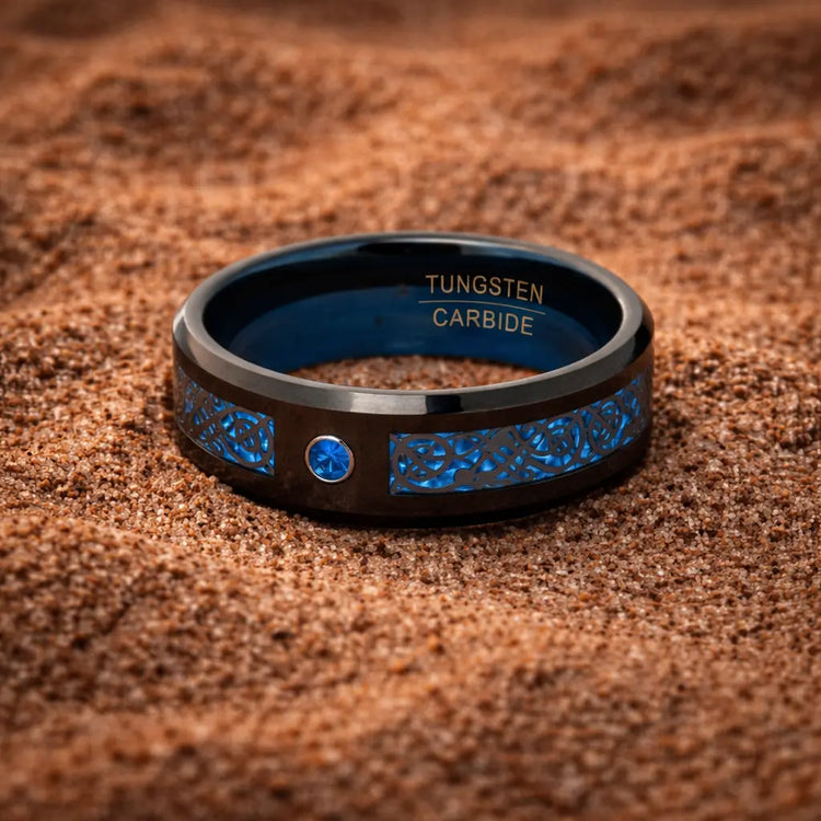 Anillo de Jarl 'valhalla azur' en tungsteno