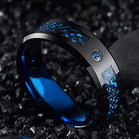 Anillo Jarl 'valhalla azure' en tungsteno