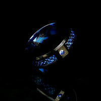 Anillo Jarl 'valhalla azure' en tungsteno