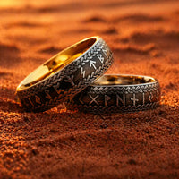 Anillo Vikingo \"Anillo de Midgard Trenzado de Runas\"