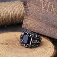 Anillo Vikingo \"Anillo de los Cuatro Fuegos del Dragón