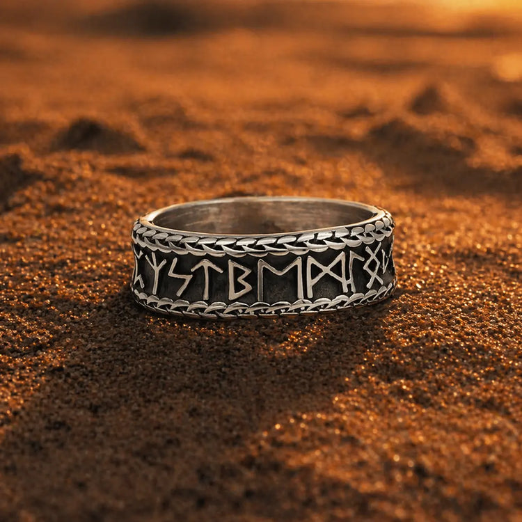 Anillo vikingo antiguo de acero inoxidable