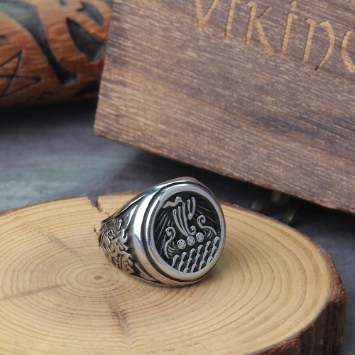 bague Bague Viking "Bague de Jormungandr: Le Drakkar Éternel" - Odins Hall