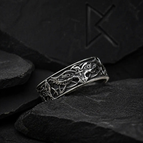 Bague symbolique Bague Viking "Bague des Ailes d'Odin" - Odins Hall