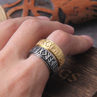 Anillo vikingo \"Anillo Futhark: Eco del Infinito