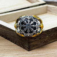 Anillo vikingo - Vegvisir Guardian Ravens