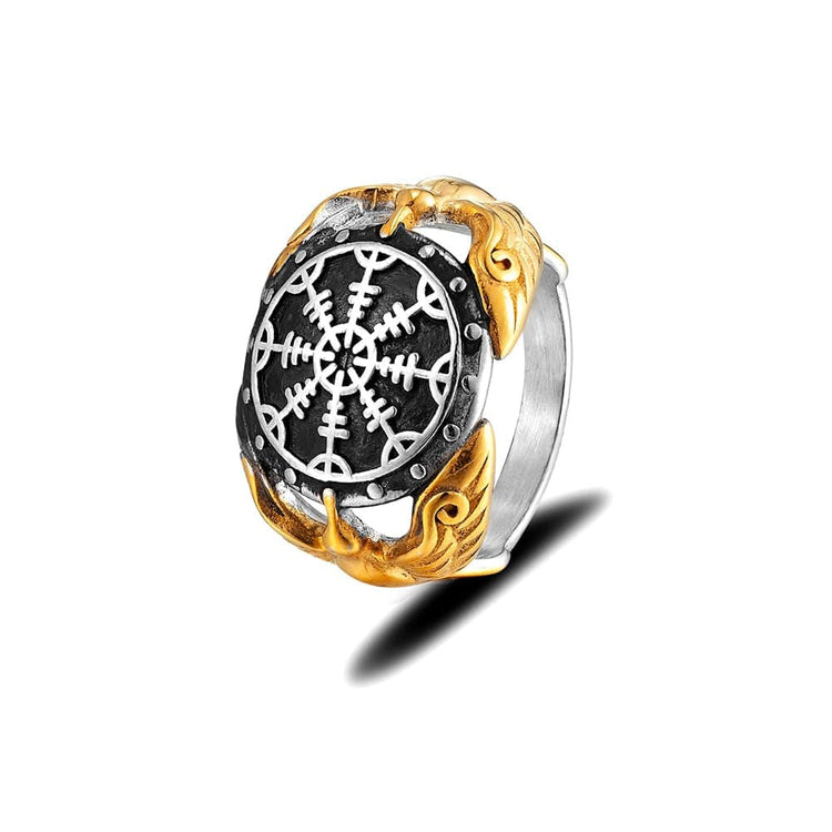 Anillo vikingo - Vegvisir Guardian Ravens