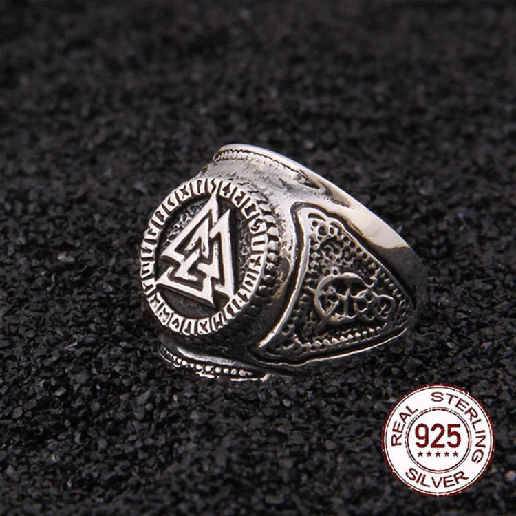 Anillo vikingo de plata de ley 925 - Power of the Valknut