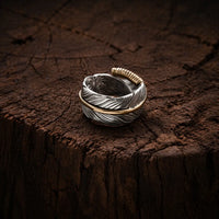 Anillo vikingo - Las Alas de Huginn y Muninn