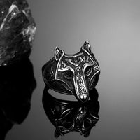 Anillo vikingo Máscara de Fenrir