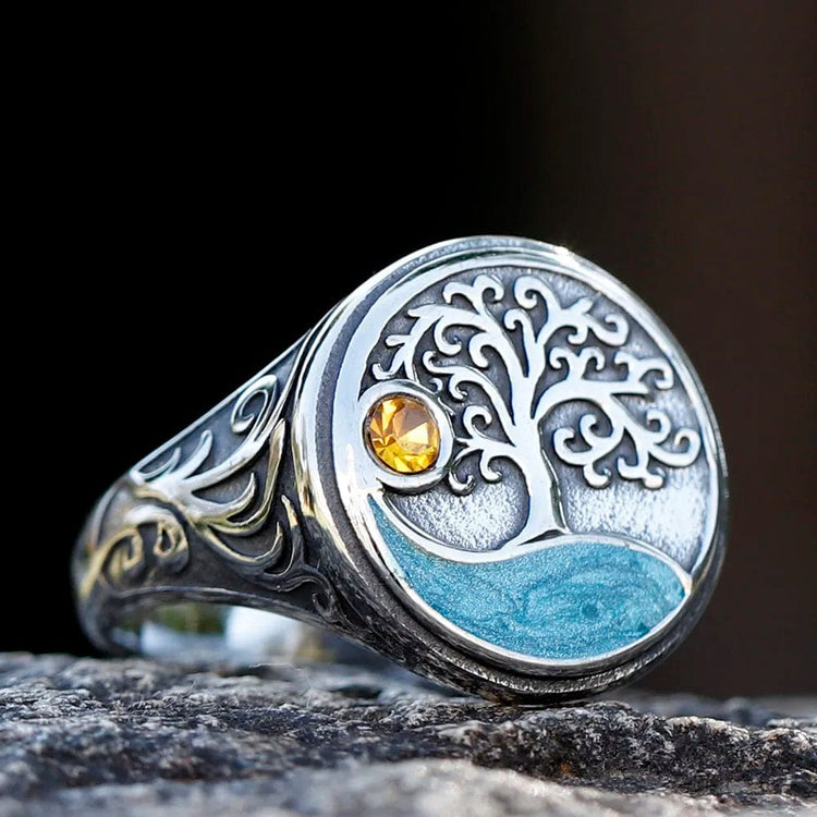 Anillo Yggdrasil \"Camina hacia la luz