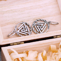 Pendientes Valknut de acero inoxidable