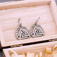 Pendientes Valknut de acero inoxidable