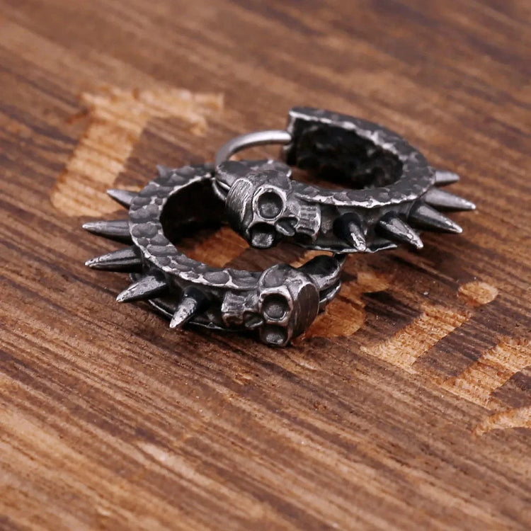 Pendientes de calavera vikinga