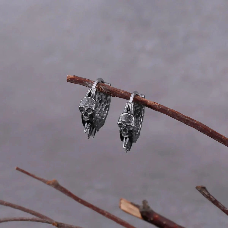 Pendientes de calavera vikinga