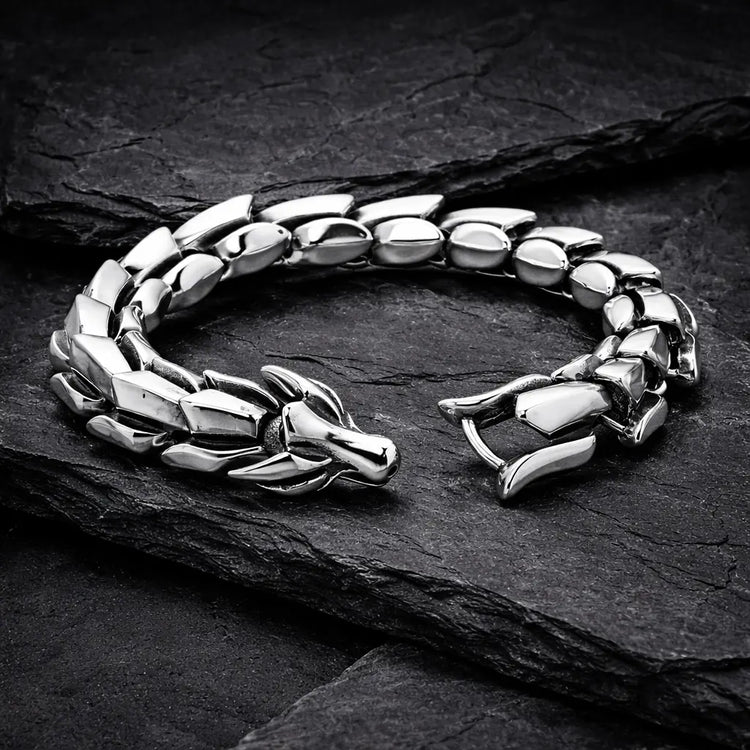 Pulsera de serpiente \"Ira de Jörmungand\" - Plata