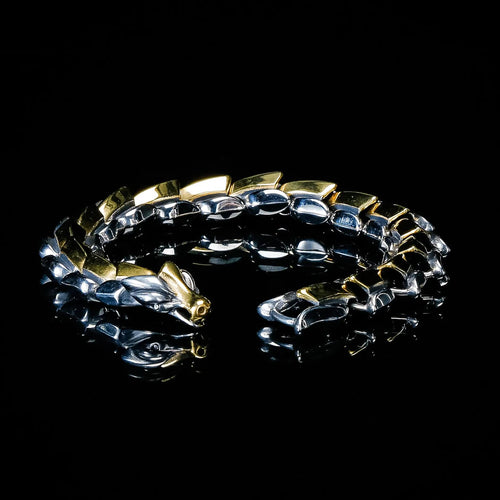 Bracelet Bracelet du serpent "Colère de Jörmungand" - Or / Argent 19cm / Or/Argent - Odins Hall