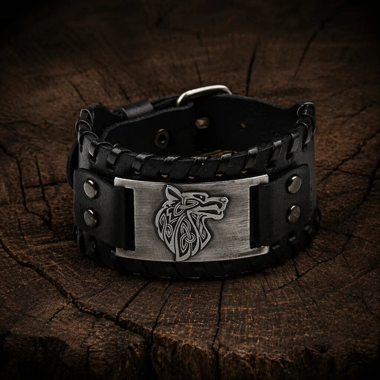 Pulsera de cuero ajustable - Loup Fenrir®