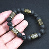 Bracelet en Perles Volcaniques - Essence de la Terre Ardente 5 rune beads bronze - Odins Hall