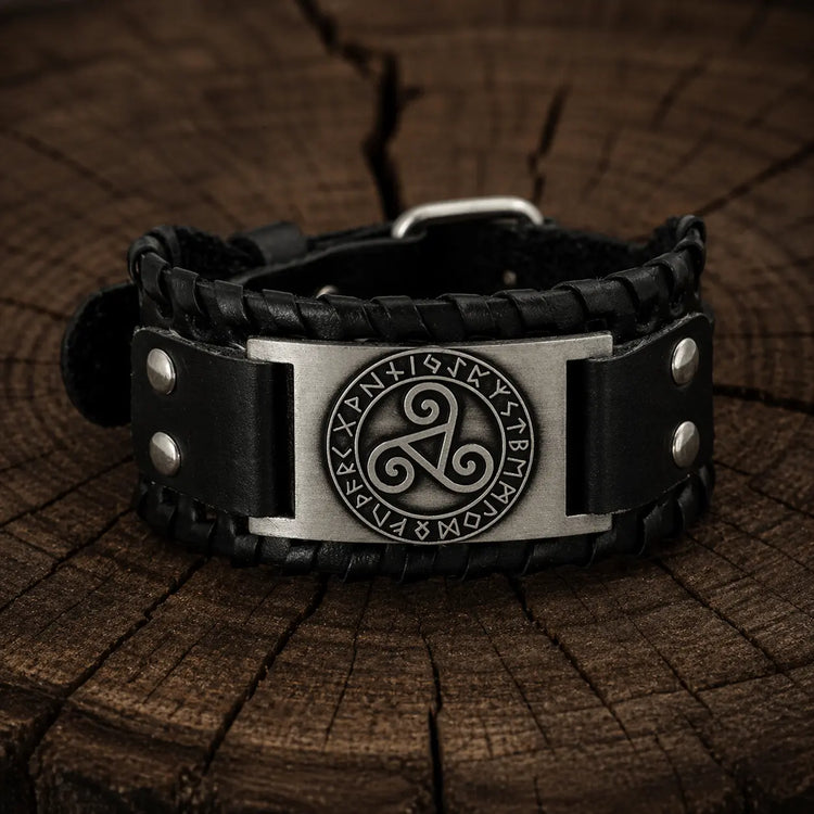 Pulsera Triskele bretona de cuero