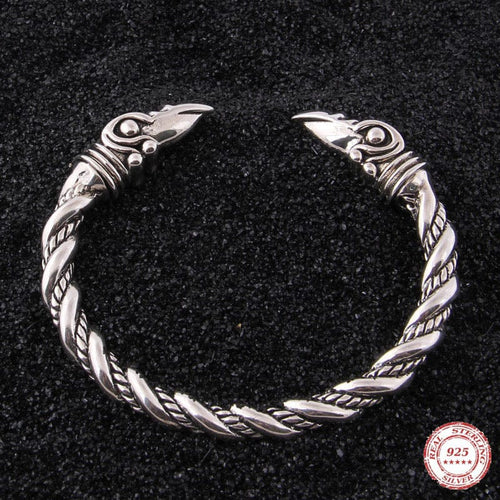 Bracelet Bracelet Viking en Argent Sterling 925 - Corbeaux d'Odin - Odins Hall