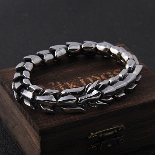 Bracelet Bracelet Viking en Argent Sterling 925 - Le Splendide Ouroboros - Odins Hall