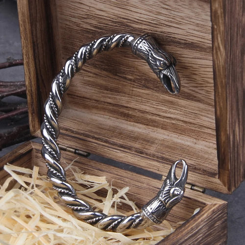 Bracelet viking Hugin et Munin Argent - Odins Hall