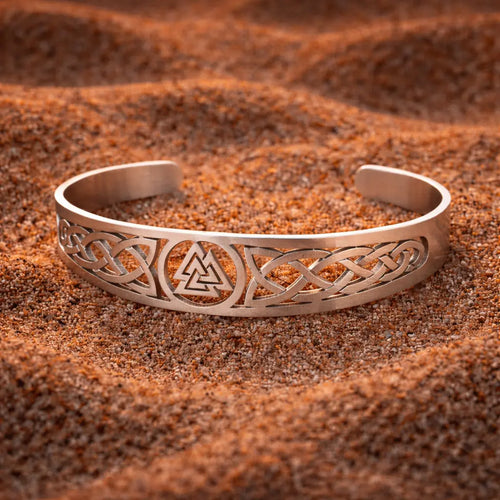 Bracelet viking Bracelet Viking Valknut ajustable en acier inoxydable - Odins Hall