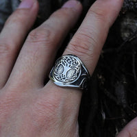 Anillo vikingo \"La Raíz de los nueve Mundos\"