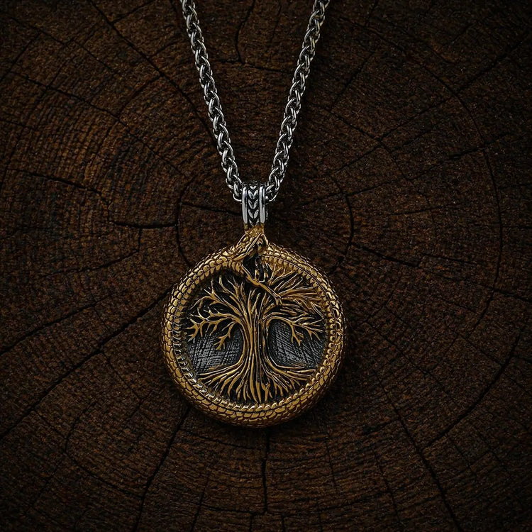 Collar árbol sagrado de Yggdrasil con Jörmungand