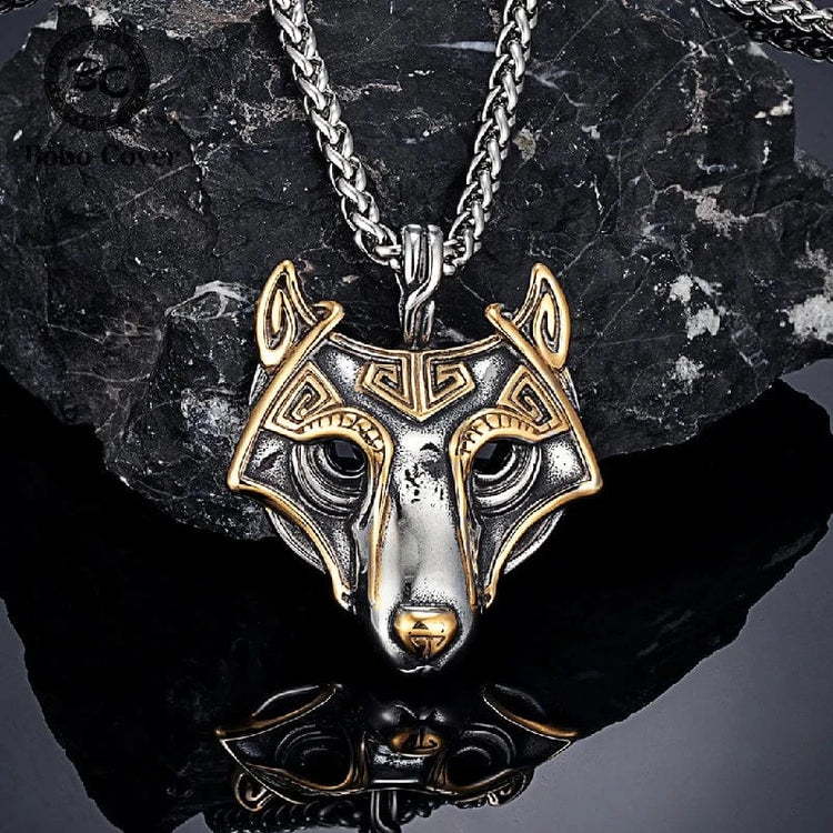 Collar de máscara de Fenrir dorada