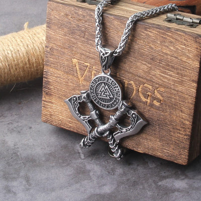 Collar vikingo "Twin Axe Necklace