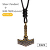 collier Collier Viking en Argent Sterling 925 - La Masse Divine Chaine de Cuir - Odins Hall