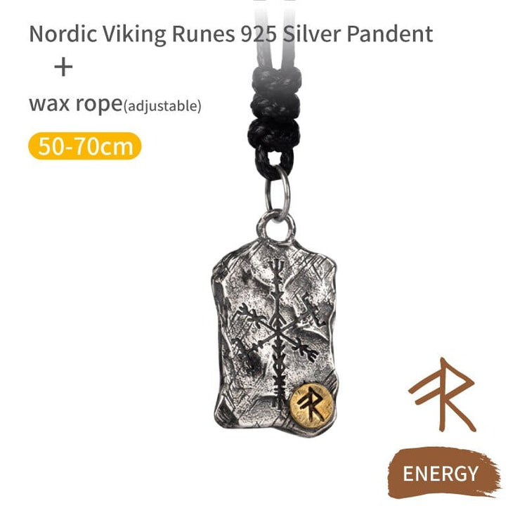 Collar Vikingo de Plata de Ley 925 - Estela Rúnica