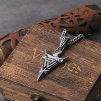 Collar Vikingo \"Odin's Lance Valknut Necklace