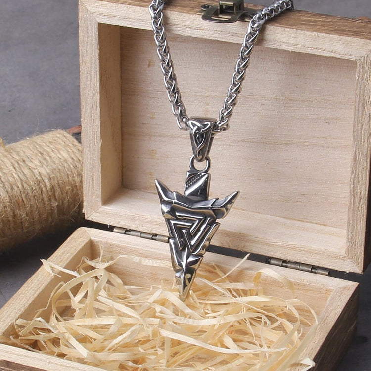 Collar Vikingo "Odin's Lance Valknut Necklace