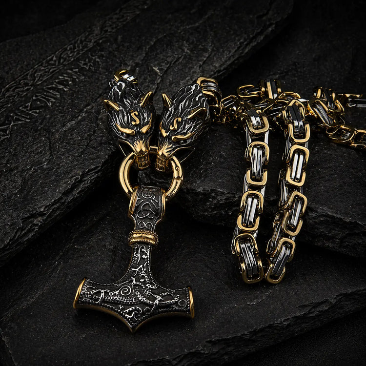 Collar Vikingo Lobo - Sköll y Hati