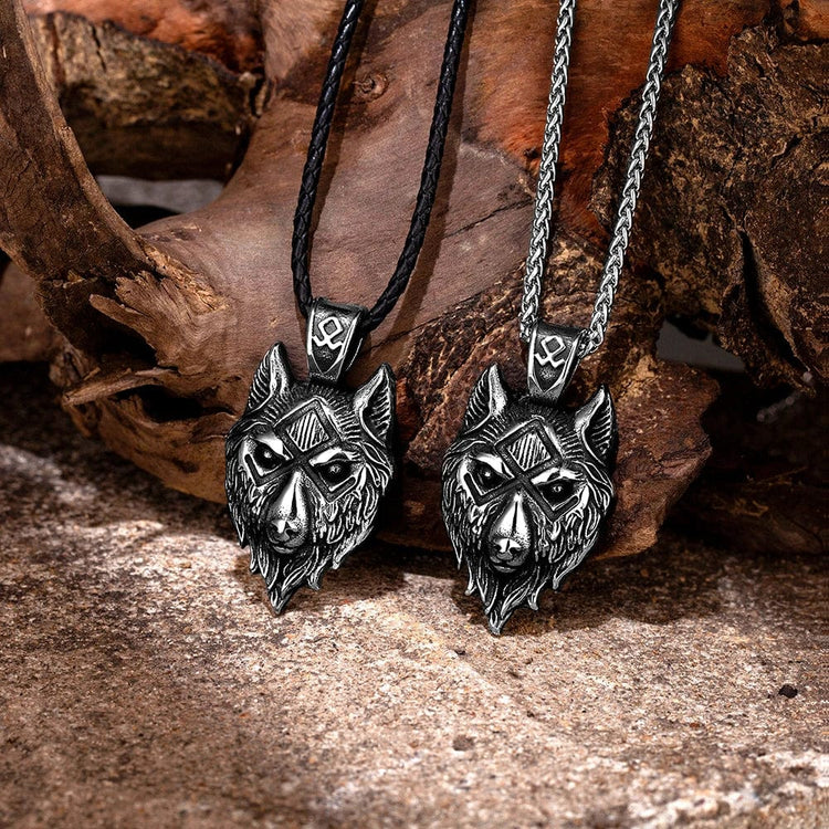 Collar de cabeza de lobo vikingo - Fenrir