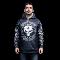 Sudadera vikinga con capucha \"Warrior Skull Hoodie - Journey to Valhalla