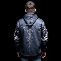 Sudadera vikinga con capucha \"Warrior Skull Hoodie - Journey to Valhalla