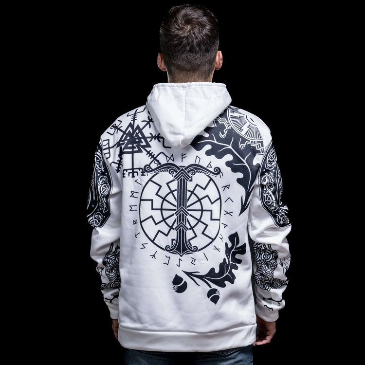 Sudadera Vikinga Enigma Rúnico y Vegvisir