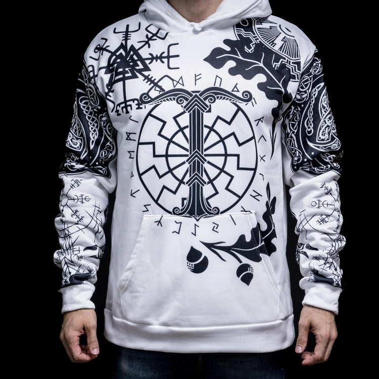 Sudadera Vikinga Enigma Rúnico y Vegvisir