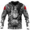 Sudadera vikinga con capucha Mjöllnir y Valknut