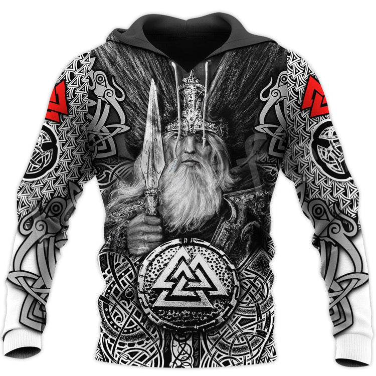 Sudadera vikinga con capucha Mjöllnir y Valknut