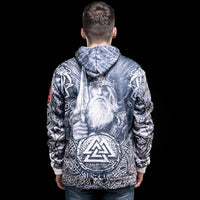 Sudadera vikinga con capucha Mjöllnir y Valknut