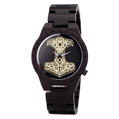 Reloj de madera - Mjolnir